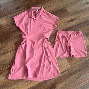 XS. Adidas pink golf outfit